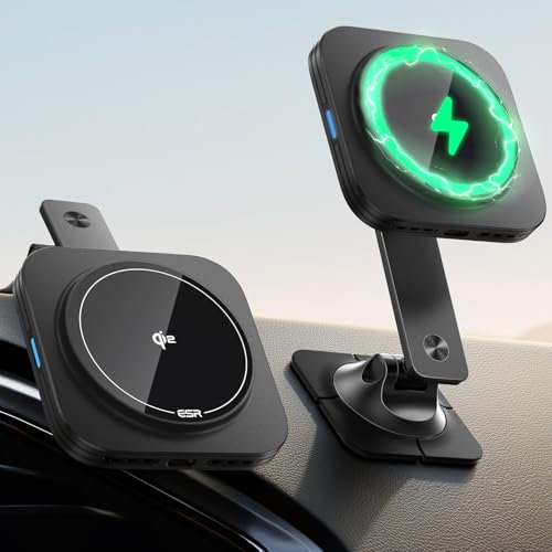 ESR Qi2 15W MagSafe Car Mount, Qi2-Certified Adjustable Dashboard Magnetic Phone Holder Wireless Charger for iPhone 16 15 14 13 12 Pro Max Plus Mini, Galaxy S25
