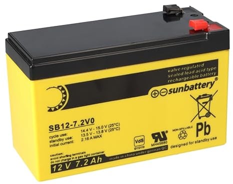 Akku passend für Alarmanlage Abus Terxon SX AZ4000 12 Volt 7,2Ah VDs Zulassung