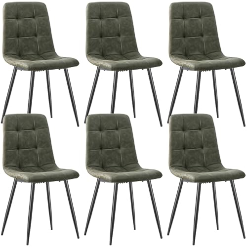 LEWE Esszimmerstühle 6er Set,Technologietuch Gepolsterter Stuhl mit Hohe Rückenlehne, Metallfuß, Küchenstühle, Esstisch Stühle für Esszimmer,Küche & Wohnzimmer