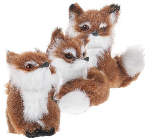 PRETYZOOM 3st Plüsch-Fuchs-anhänger Ausgestopft Kuscheltier Fuchs Kleines Fuchsornament Weihnachtsbaum-tierschmuck Faux-Fuchs-Figur Pelzige Fuchsornamente Coffee Kunstpelz Aus Kunststoff