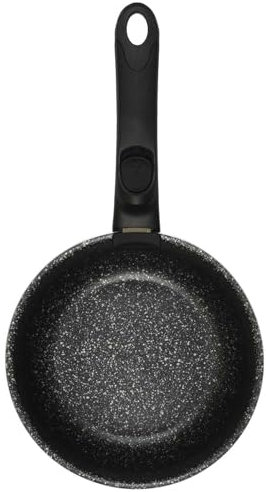 COOK CONCEPT, KC25301, Casserole Effet Pierre X3 avec Poignée Universelle Amovible, Design Élégant, Matériaux de Qualité, Empilable, Polyvalente pour Cuisson, Noir, 20 cm