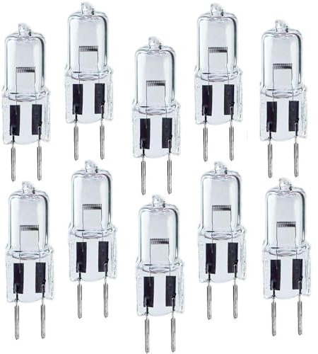 BULBEAWICK GY6.35 Double-Pin Base 24Volt Klare Glühbirne Dimmbar G6.35 Halogen Glühbirnen 24V-50W 10PCS