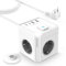 Steckdosenleiste Würfel 4 USB Magnetischer Steckdosenwürfel 3 Fach mit 2 USB-C & 2 USB-A, Mehrfachsteckdose Cube Steckerleiste mit Schalter 3680W/16A Mehrfachstecker 2M Kabel für Büro, zu Hause