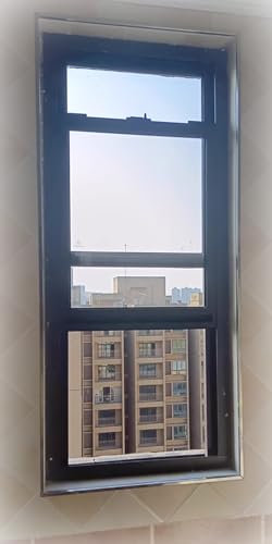 HDYZJQ Flügelfenster Vertikal nach Oben und unten verschiebbare Fenster, Ersatzfenster für Mobilheime, Aluminiumrahmen und 5 mm Dicke Haushaltsfenster aus gehärtetem Glas(WxH 18x23 in/45x58cm)