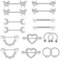 GoPaw Brustwarzenpiercing, 8 Paar Edelstahl Nippelpiercing für Damen, Barbell Zungenpiercing Brustwarze Körper Piercing
