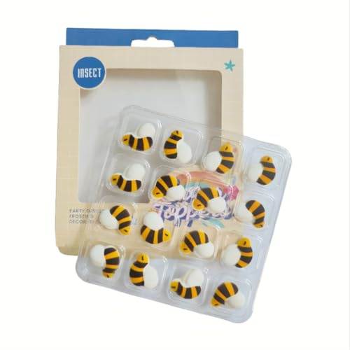 Essbarer Kuchen Decorating 16pcs Bienen Streusel Kuchen Cupcake Eis Donut verziert Perfekt für Feiern Festivals Geburtstage Hochzeiten