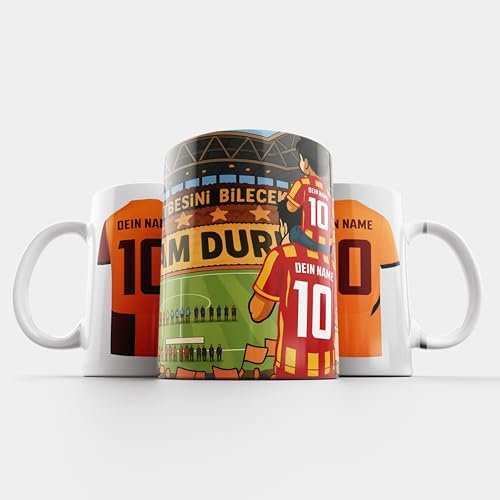 GS Tasse mit Wunschname für Gala Fans isim soyisim Geschenk sari Kaffeetasse Kahve Cay Bardagi baba ogul (Baba-Ogul)