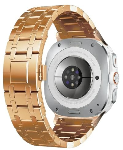 FACDEM Cinturino in acciaio inossidabile per Samsung Galaxy Watch 7 Ultra 47mm No Gaps Bracciale Correa per cinturino da polso Watch Ultra 47mm(Rose Gold)