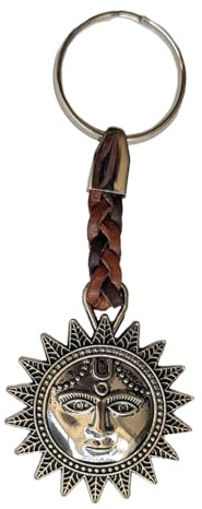 Claro Schmuck Schlüssel-Anhänger ANKr-26 Schlüsselring aus Metall Stärke 2 mm, Band aus Kunstleder, Gesamtlänge ca. 9cm-11cm