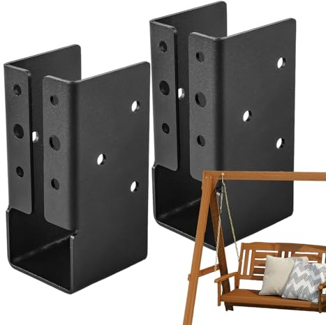 2x4 Beam Brackets - Steel Wood Beam Holder, Strong Stair Track Mounting Kit | Outdoor Durability Pergola - with Heavy Load, Framing Connectors, Handrail Hinge