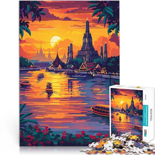 1000-Teile-Puzzle für Teenager Stressabbau – Staycation – Zeit totschlagen Dämmerung in Bangkok Tolle Geschenke und Spielzeuge75x50cm