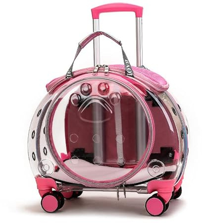 Bolsa de lona para mascotas con agujeros de ventilación, arnés para mascotas, arnés rodante, bolsa de lona transparente con ventana, carro de bebé para perros pequeños, jaula para gatos con ruedas