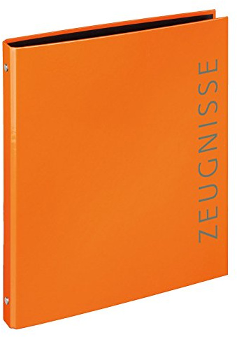 Zeugnismappe / Zeugnisringbuch / Farbe: orange + 10 Hüllen