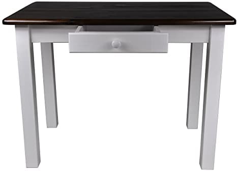 Magnetic Mobel Esstisch mit Schublade Küchentisch Tisch Restaurant Massiv Holz Kiefer (60x80, Nussbaum)