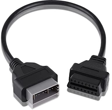 Cable OBD2 de 16 pines a 14 pines, cable adaptador OBD1 de 14 pines a OBD2 macho, cable de extensión para escáner