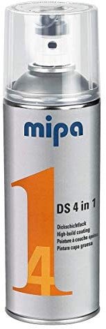 Mipa Dickschicht Acryl-Lacksprays DS 4in1 - Grundierung Spray - Korrosionsschutz Spray - Rostschutzgrundierung Spray (RAL 9005 - Tiefschwarz)