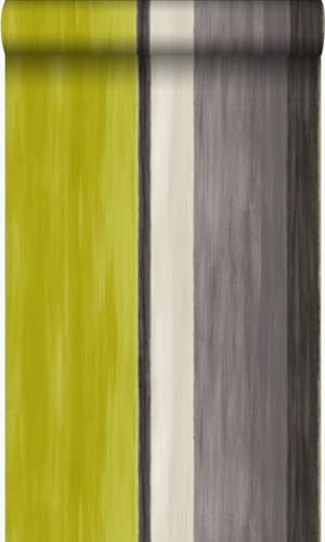 Origin papier peint à rayures jaune ocre et marron 53 cm x 10.05 m Wallcoverings