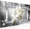 Runa Art Wandbild XXL Blumen Lilien Wohnzimmer Schlafzimmer 200 x 80 cm Grau Silber 5 Teilig - Made in Germany - 021755c