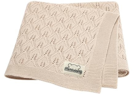 mimixiong Babydecke - 100% Babydecke Baumwolle - atmungsaktive Baby Decke - Kuscheldecke Baby Geschenk Junge & Mädchen (Beige)