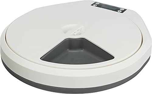 TRIXIE einstellbarer Futterspender Futterautomat TX4+1, 5 × 0,25 l/34 × 6 × 39 cm, weiß/grau - 24384