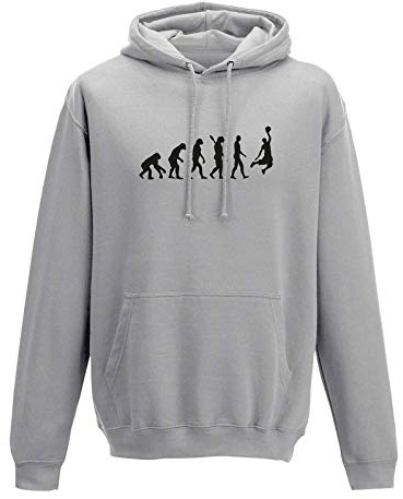 Hoodie Evolution Basketball Dunking Sport Jordan NBA 10 Farben Herren XS - 5XL DBB Alba Brose 46ers Olympia Bulls Celtics Spurs, Größe:XL, Farbe:grau - Logo schwarz