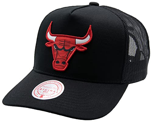 Mitchell & Ness Chicago Bulls Trucker Cap - Team Logo - Schwarz - Einstellbar