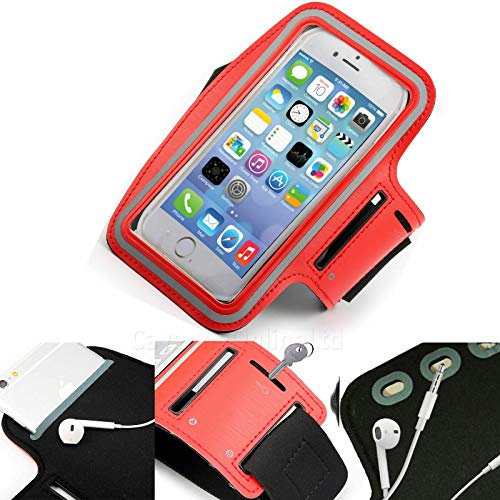 RKVMM Armband Case For iPhone SE 2020 / SE 2/7 / 8 for Running, Biking, Hiking, Canoeing, Walking, Horseback Riding and other Sports for iPhone SE 2020 / iPhone 7/8 (Red)
