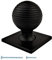 French Furniture Fittings Set of 6 Queen Anne Reeded Beehive Knob with Square Backplate Matt Black Finish Cabinet knobs by FFF, Kitchen Cupboard Door, Drawer, Knobs 31mm, Depth 40mm, Backplate 37mm