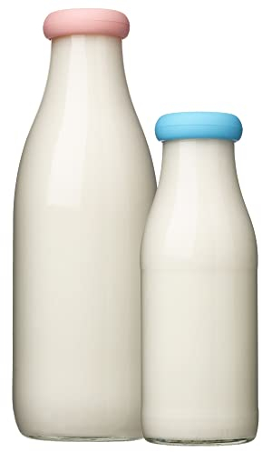 MOOPOPS - 1 litre Bottle tops (NOT 1 PINT). 2 reusable silicone tops designed to fit standard (43mm) 1l and 500ml bottles (Pastel)