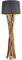 Riess Ambiente Massivholz Stehleuchte HARMONY NATURE 151cm schwarz Teak mit Baumwollschirm Wohnzimmerlampe Stehlampe Massivholzlampe