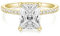 Titaniumcentral Verlobungsring Damen Gold Silber Ringe mit Zirkonia 4CT Radiantenschnitt Trauringe Versprechen Ring für Frauen (Gelbgold,56 (17.8))