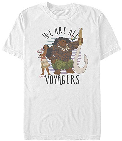 Disney Unisex Moana We Are All Voyagers Organic Short Sleeve T-shirt, Weiß, XXL