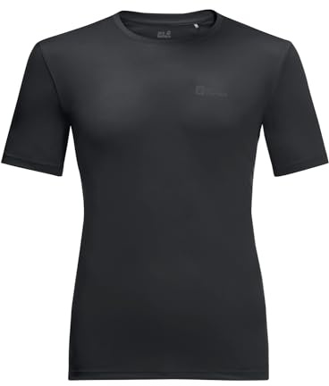 Jack Wolfskin Herren Tech M T Shirt Shortsleeve, Schwarz, XL EU