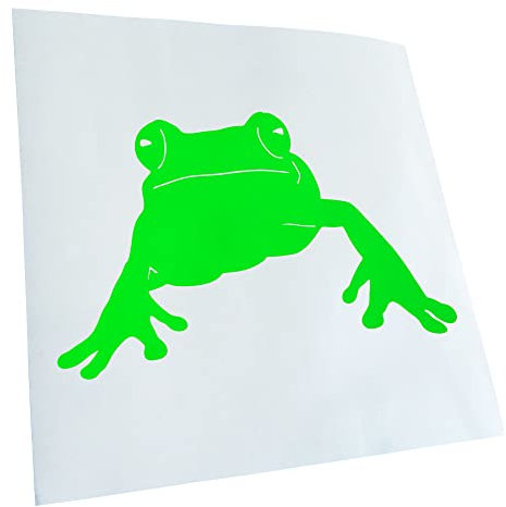 Kiwistar - Autoaufkleber - Neongrün - 24x15cm Frosch Frog Teich - Heckscheibe Auto Aufkleber wetterfest für Kfz LKW Mofa Truck - Sticker außen selbstklebend Tuning Zubehör für Fenster Fahrzeug Scheibe