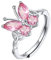 SILVERCUTE Schmetterling Keltischer Knoten Verstellbar Ring für Mädchen Niedlicher Fingerring mit Geburtsstein Turmalin Einstellbar Glücksring 925 Statement Ring mit Zirkonia Schmuck für Verlobte