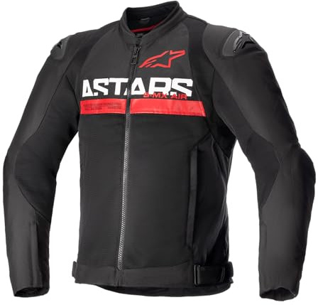 Alpinestars SMX Air Perforierte Motorrad Textiljacke (Black/Red,3XL)