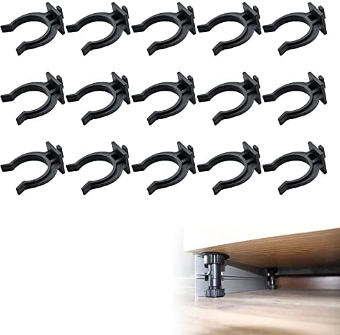 TUKNN Fissaggio per Battiscopa, Clip da Cucina, Clip per Zoccolo da Cucina e Staffe, Ganci Per Zoccolo Cucina, Gancio Battiscopa Zoccolino Cucina, Facili da Installare, 15 Pezzi, Nero