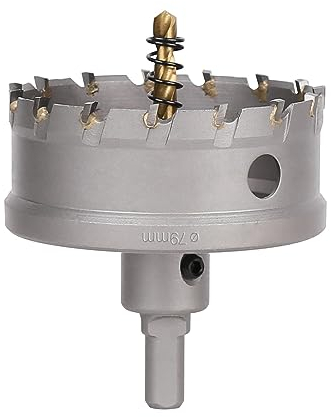 Vearter 79mm Scie Cloche en Métal, Carbure Tungstène Coupeur TCT Trou avec Foret de Centrage, pour Acier Inoxydable, Alliage, Cuivre, Fer, Plastique, Fibre de Verre