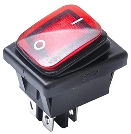 Tiuimk A0228-02-12V Interrupteur à bascule étanche pour bateau – Noir | 4 broches 2 positions ON-OFF | Universel pour voiture, camion, bateau, caravane, camping-car