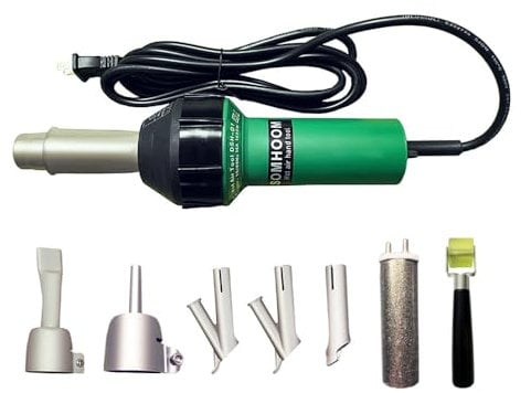 SOMHOOM - 1600W 110V plastic heat gun for PVC floor ceiling and pipe welding tools, including nozzles and heating core kits