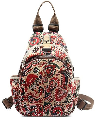 DEEVORCA Zainetto Antifurto Donna – Tessuto Oxford Impermeabile, Multi-Tasche, Leggero, Spalline Regolabili – Ideale Per Viaggi, Vacanze, Lavoro, Scuola, Uso Quotidiano (Rosso Scuro)