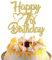 SYKYCTCY 1 Pack Happy 7th Birthday Cake Topper Glitter Heart Star 7 Fabulous Cake Pick for 7th Birthday Theme Party Supplies Gold