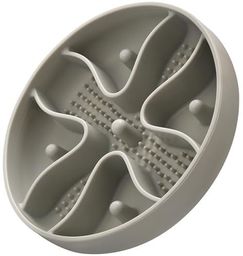 Anti Schling für Napf Hund,Doweiss Anti Schling Silizium Slow Feeder Einfügung Hundenapf,Antischlingnapf Hunde Anti Schling Napf Katzen Einfügen (Grau)