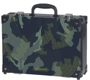 Schneiders Handarbeitskoffer Camo Rush - Jungen Spielzeug- und Bastelkoffer, Pappkoffer mit verstärkten Ecken, stabiler Kunststoffgriff und 8 Liter Volumen