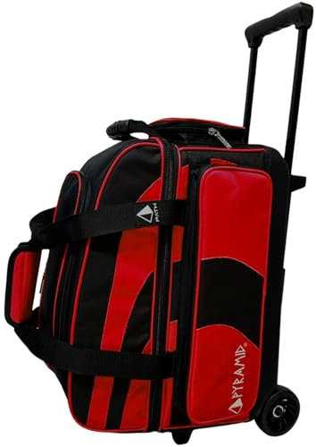 Pyramid Path Pro Deluxe Bowlingtasche mit Doppelrollen, Schwarz/Rot, 17358