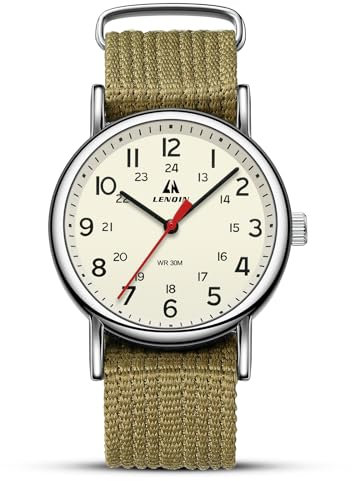LN LENQIN Uhren Herren Herren Uhr Militär Uhr Armbanduhr Herren Analog Quarz Uhren für Männer 30M wasserdichte Nylon Band Armee Taktische Sportuhr