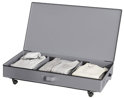 ONDIAN Aufbewahrungstaschen unter dem Bett Unterbett-Aufbewahrung mit Rädern und Deckel. Unterbett-Aufbewahrungsbehälter (Farbe : Gray, Size : Free Size)