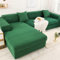 Bishilin Sofaüberwurf L Form 190-230CM+235-300CM Dunkelgrün, Sofabezug Stretch 3 Sitzer + 4 Sitzer Modern Einfarbig Couchbezug Eckcouch Universal