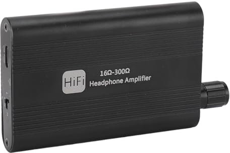 Headphone Amplifier, 16-300Ω HiFi Headphone Amp with 2 Stage Gain 3.5mm AUX Input Output Headphone Volume Amplifier for MP3 MP4 Phones and Computers Etc