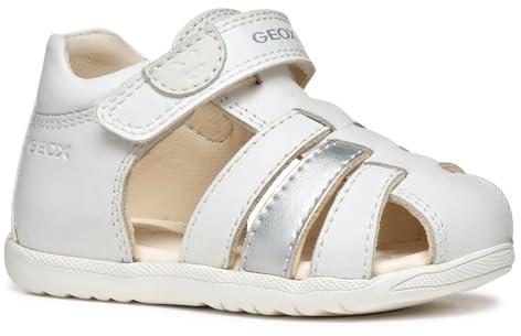 Geox B SANDAL MACCHIA GIR, Baby - Mädchen Sandal, White/Silver,